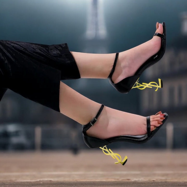 Black YSL Heel Midnight Elegance