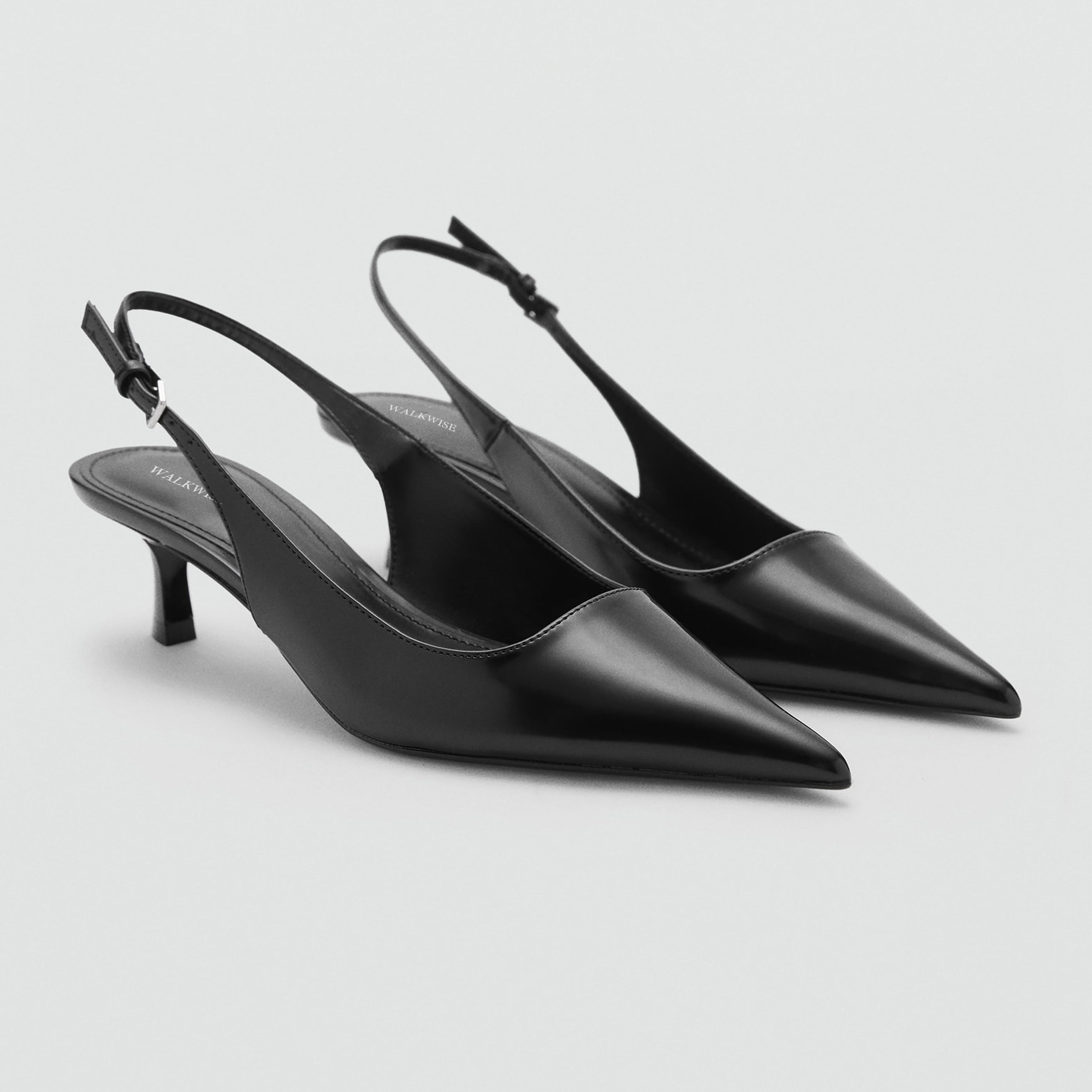 Women's Black Kitten-Heeled shoes